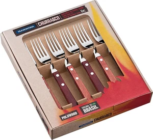 Tramontina Steakgabel Set Jumbo, 6-Teilig, Rostfreier Edelstahl, Holzgriff Fsc-Z - Bild 1 von 5