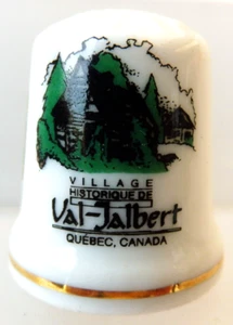 DE A COUDRE DE COLLECTION THIMBLE PORCELAINE VAL JALBERT QUEBEC CANADA - Foto 1 di 2