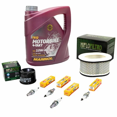 NO-NAME Wartung 4L Öl für Yamaha FZS 600 Fazer RJ 98-03 Set Luftfilter Ölfilter Zündkerz