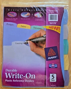 Avery - 16170 - Divisori in plastica traslucidi durevoli da scrivere - 5 X - Foto 1 di 2
