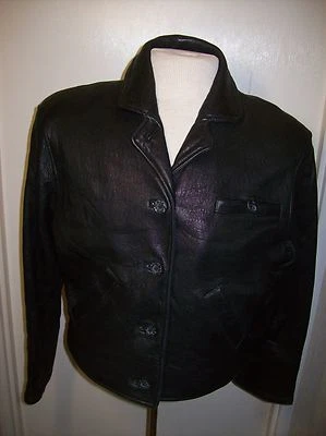 George Town кожаный дизайн черная кожаная куртка женщин sz. Маленький полный вкладыш - Изображение 1 из 4