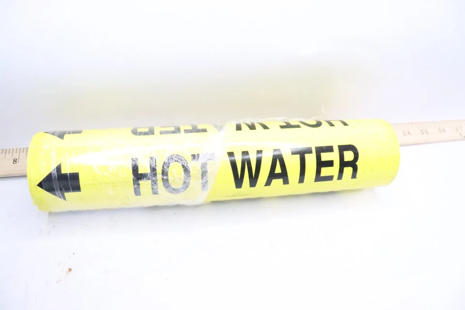 (5-Pk) Champion America Economy Self-Adhesive Pipe Markers Hot Water Y255751 - Image 1 of 1