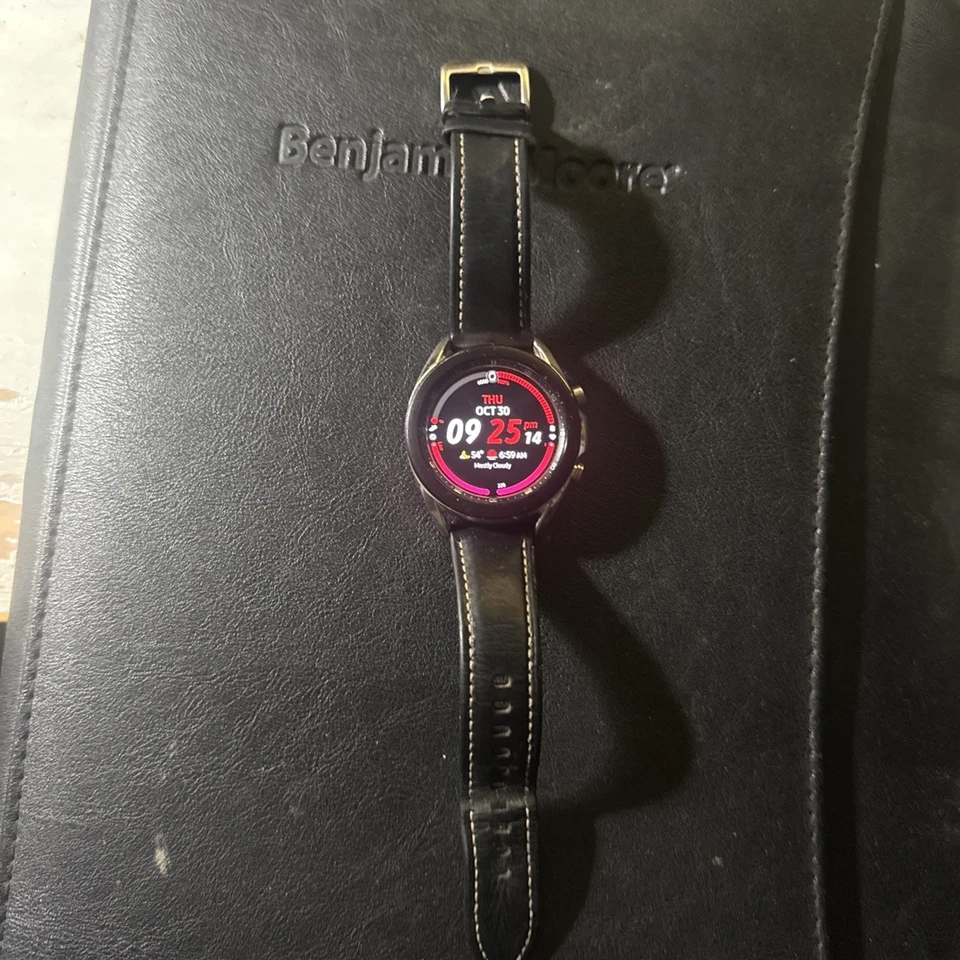 Samsung Galaxy Watch3 SM-R855 41mm Mystic Silver Stainless Steel Case with Black - Image 1 of 2