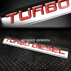 METAL EMBLEM CAR BUMPER TRUNK FENDER DECAL LOGO BADGE CHROME RED TURBO DIESEL - Bild 1 von 3