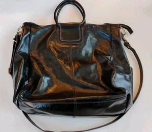 HOBO INT'L Sheila Large Black Leather Satchel Crossbody Bag EUC, Clean Lining - Picture 1 of 8