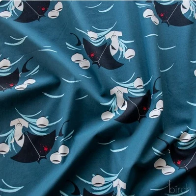 Charley Harper•Coastal Vol 2•Shark Feast, Sharks Fabric!Organic Cotton•BTY  - Image 1 of 4