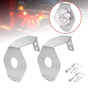 2x Watermelon Mirror Turn Signal Angled Bracket Stainless  - Light Not Include - Foto 1 di 13