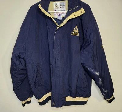 Chaqueta de invierno vintage Champion Notre Dame talla grande leer/ver fotos Foto 1 de 4