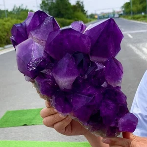 12.45LB Natural Amethyst geode quartz cluster crystal specimen Healing - Picture 1 of 22