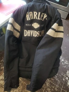 EUC Harley Davidson Bad Moon Convertible Nylon Lined Jacket to Vest, Mens Size L - Picture 1 of 4