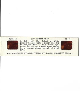 VINTAGE FARBTRANSPARENZ VON X-15 RAKETENSCHIFF - HERGESTELLT von STORI - VIEWS ST. LOUIS MIS - Bild 1 von 1