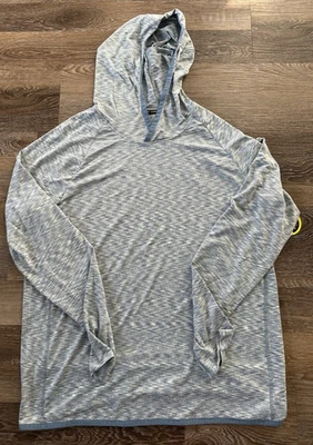 Athletic Works Space Dyed Hoodie Long Sleeve Wicking Work Shirt Blue Men's Large - Image 1 of 4