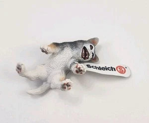 New Tag Schleich HUSKY PUPPY On Back Playful 2007 Retired Dog Figure Laying Toy - Picture 1 of 5