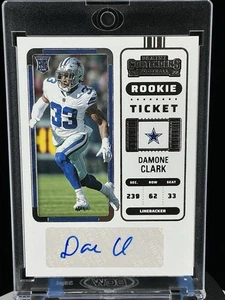 2022 Panini Contenders Damone Clark Rookie Ticket RC Auto Dallas Cowboys #234 - Picture 1 of 11