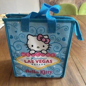 😻Hello Kitty Sanrio Las Vegas Reusable Shopping Lunch Bag 2012 Blue - Picture 1 of 4