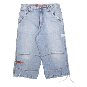 Pantalones Cortos Informales SKHUABAN Niños Azul Denim 13-14Y W28 Mezcla de Algodón Calce Relajado - Imagen 1 de 6
