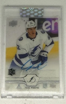 2020-21 UPPER DECK CLEAR CUT CAL FOOTE #CC-CF RC AUTO TAMP BAY LIGHTNING - Image 1 of 2