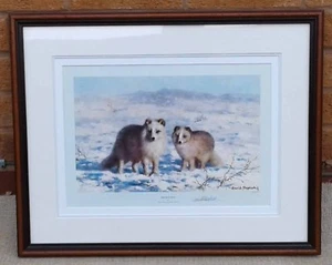 DAVID SHEPHERD - ARCTIC FOXES - FRAMED & SIGNED PRINT - 890/1500 LIMITED EDITION - Picture 1 of 9