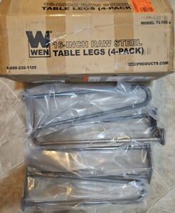 *NEW* WEN TL16S 16-Inch Mid-Century Modern Raw Steel Hairpin Table Legs (4-Pack)