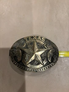 "Hebilla de cinturón ""Texas"" con estrella en el medio." Metales de diseño hechos por premio - Imagen 1 de 3