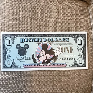 4 Disney $1 Dollar bills 1994 Series "AA" Disney Excellent Condition never used - Picture 1 of 8