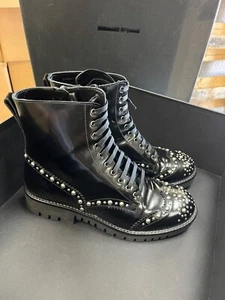 Alexander McQueen Designer Stud Leather Boots Size 7 - Picture 1 of 8