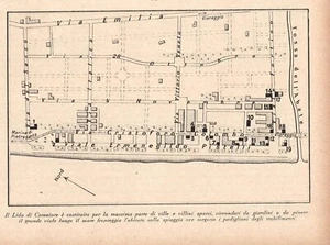 Stampa antica LIDO DI CAMAIORE Lucca mappa schematica 1932 Antique map - Imagen 1 de 1