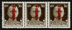 Italy 1944 30c Torino Edition U/M Strip of three Sass. 100eu + - Picture 1 of 2