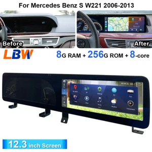Android Car GPS 12.3'' 8+256G For Mercedes Benz S W221 2006-13 Auto Wifi Carplay - Imagen 1 de 11