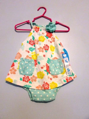 New Bon Bebe Baby Outfit Colorful Floral Polka Dot Size 0-3 Months NWT!!! - Image 1 of 2