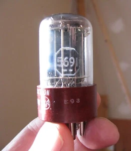 RCA 5691 Red Base 3 mica 5 support rods Tube 10,000hour ( 6SL7) - Picture 1 of 3