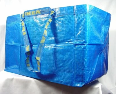 IKEA LARGE BLUE BAG Shopping Grocery Laundry Storage Tote Bags Strong FRAKTA - Image 1 of 4