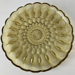 Vintage Anchor Hocking Fairfield Amber Glass Cake/Snacks/Hors D’Oeuvres Plate10” - Picture 1 of 7