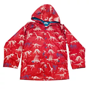 B12-Hatley, 8Y, l/s poly/cotton rain coat jacket (Red/Blue/White Dinosaur) - Picture 1 of 1
