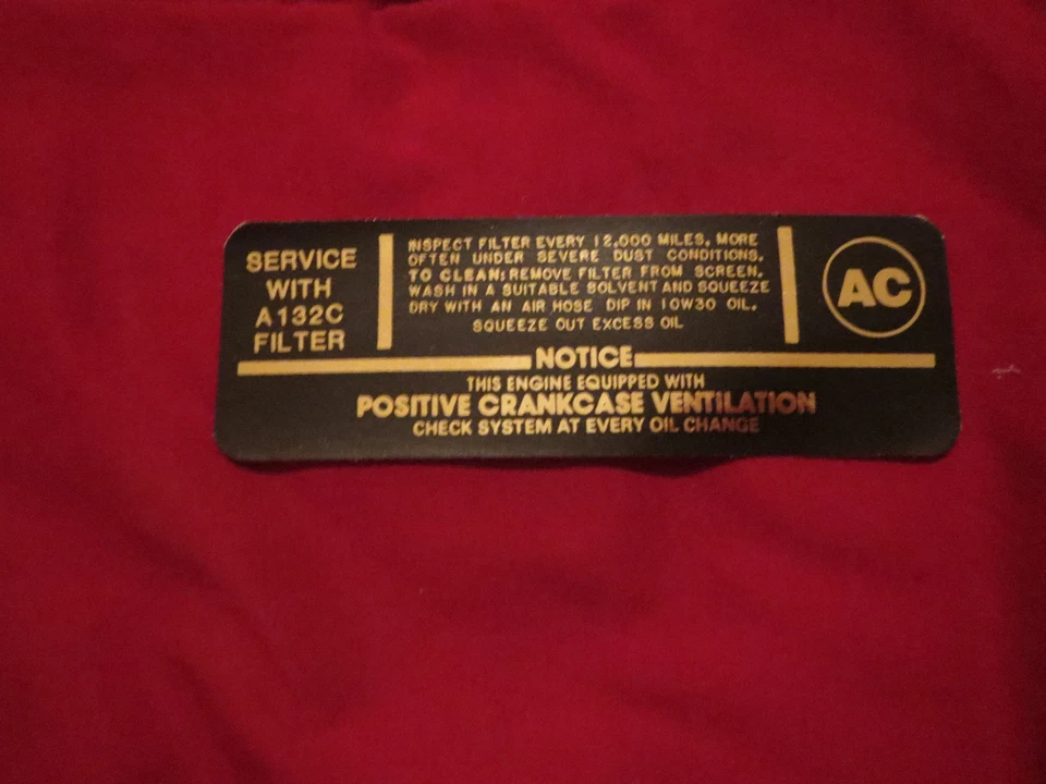 Chevrolet Chevy II 1964 1965 1966 1967 Camaro Chevelle 230 140 hp filtro de aire DEC Foto 1 de 1