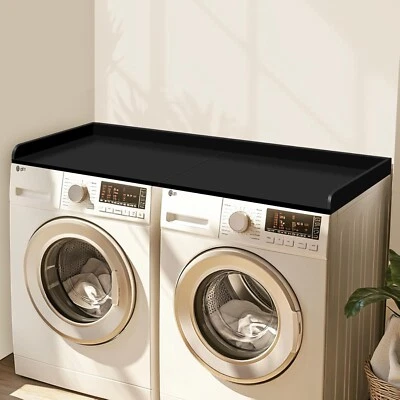 Washer Dryer Countertop, 54"x27.5", Wood, Non-Slip, Black, 2-Piece 🧺 - Image 1 of 4