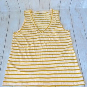 Madewell Whisper Cotton Yellow Baker Stripe Tank NEW Size Medium NWT - Picture 1 of 6