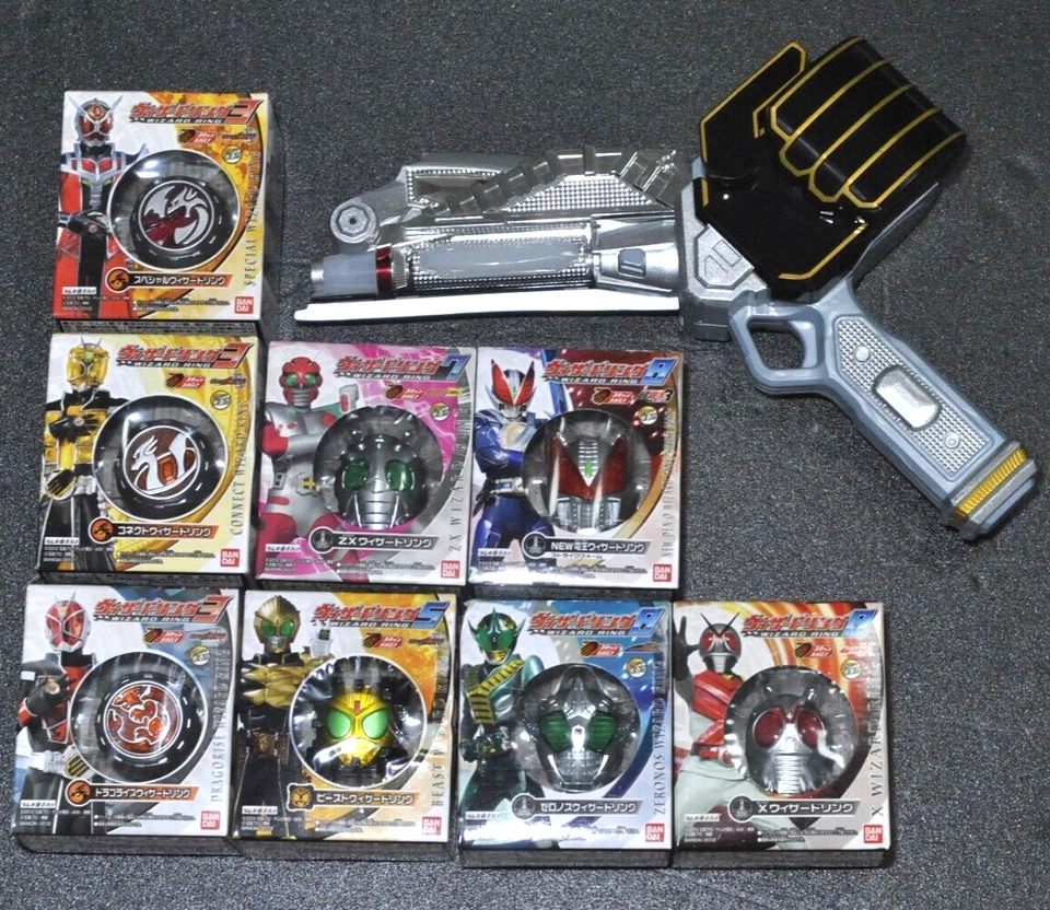 Pistola Espada Kamen Rider Wizard DX Wizar + Anillo Mago Bandai Japón 8 piezas sin usar Foto 1 de 4