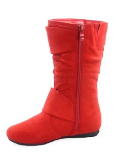 12 Colors Cute Causal Flat Buckle Zip Mid-Calf Girl's Kid's Boots Size 9 - 4 NEW - Picture 1 of 79