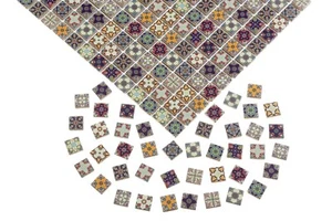 Piastrelle per casa delle bambole in miniatura, mosaici da parete artigianali, piastrelle quadrate piccole scala 1:12 - Foto 1 di 11