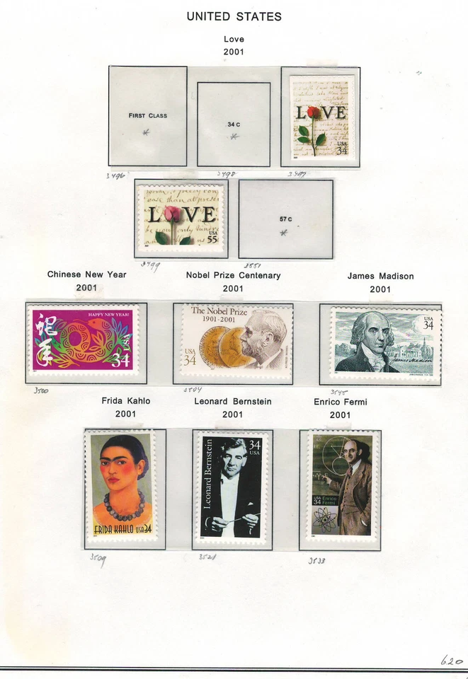 United States 2001 Very Fine MNH Stamps on List - Image 1 of 1