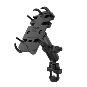 RAM Handlebar / Rail 1" Ball Mount with Spring Loaded Quick-Grip Phone Holder - Picture 1 of 4