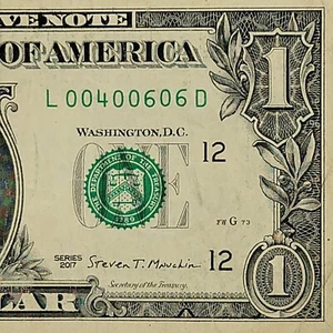 Billete de un dólar número de serie elegante de cinco de una clase de los 0 L00400606D FW baja suma 16 - Imagen 1 de 8