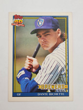 1991 Topps Traded #10T Dante Bichette Milwaukee Brewers Tiffany finish Near Mint