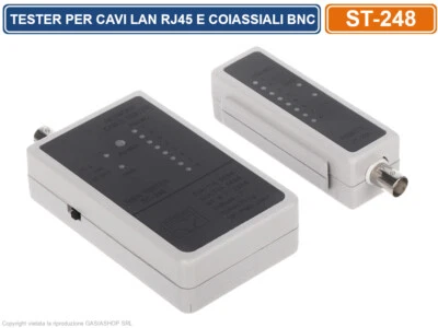 TESTER PER CAVI DI RETE LAN RJ45 E CAVI COASSIALI BNC NETWORK ETHERNET TEST CAVI - Immagine 1 di 4