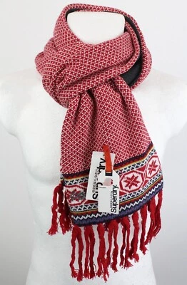 Superdry Nordic Long Schal Herren Einheitsgroße Wolle Angora Blend Stretch Knit - Imagem 1 de 4