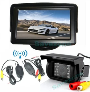 Wireless Car Rear View Kit 4.3" TFT LCD Monitor + 18 IR LED CCD Reversing Camera - Picture 1 of 12