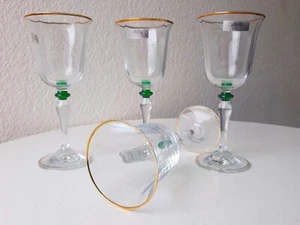 80er Montana  Weingläser  4er Set "  Montana Weinglas  Goldrand  Vintage 80s - Picture 1 of 5