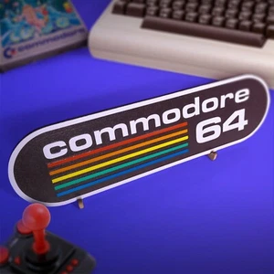 🖥️ Commodore 64 Logo Sign – CNC Engraved Wood Video Game Wall Art Decor - Picture 1 of 7