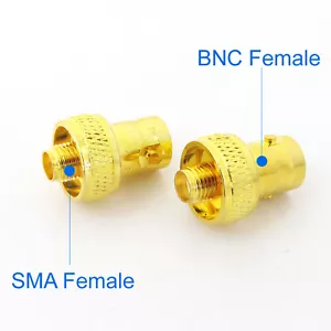 Adattatore RF oro BNC femmina a SMA femmina 1 pz per antenna radio walkie talkie - Foto 1 di 7